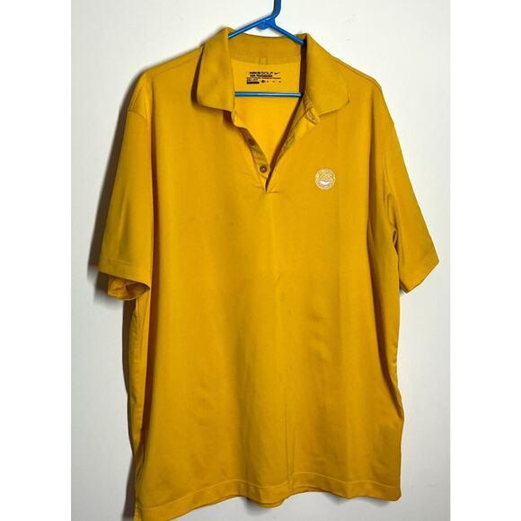 Mens Nike PGA Logo Golf Shirt XL Yellow - Picture 1 of 7